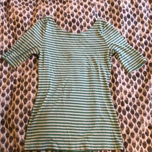 Striped boat neck top